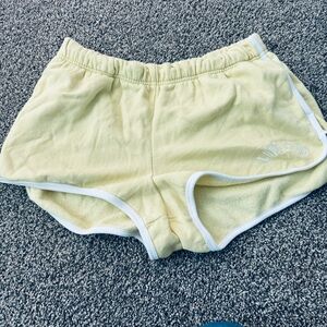 PINK Victoria's Secret Yellow and White Athletic Shorts